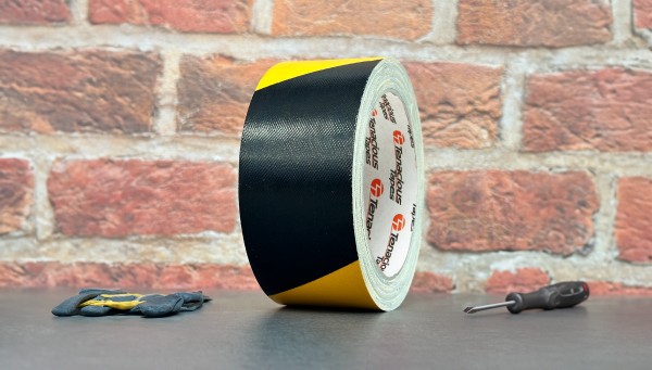 Tenacious K185 Black/Yellow Hazard Cloth Tape
